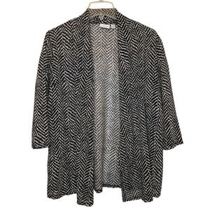 Kim Rogers Black and White Knit Cardigan